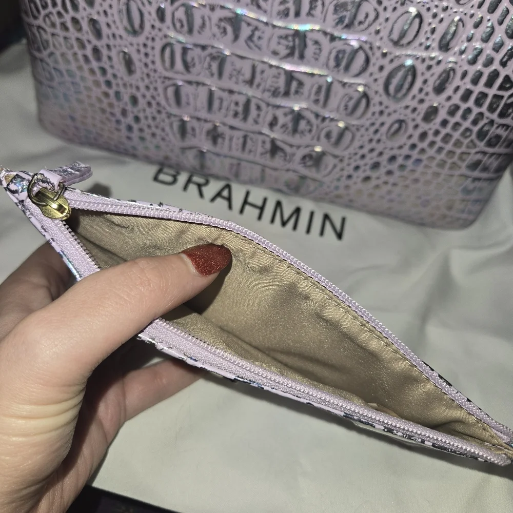 Brahmin Mini Sydney Violet Wonderland Melbourne Leather Crossbody & Card Case - Picture 5 of 15